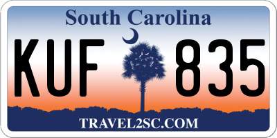 SC license plate KUF835