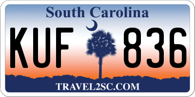 SC license plate KUF836