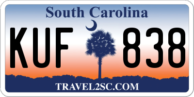 SC license plate KUF838