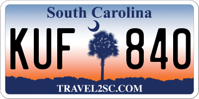 SC license plate KUF840