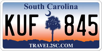 SC license plate KUF845