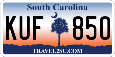 SC license plate KUF850