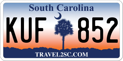 SC license plate KUF852
