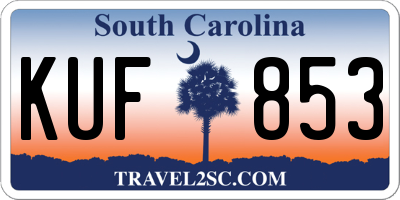 SC license plate KUF853