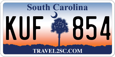 SC license plate KUF854