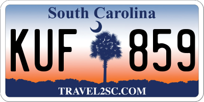 SC license plate KUF859
