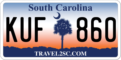 SC license plate KUF860
