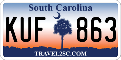 SC license plate KUF863