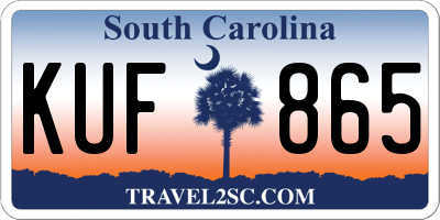 SC license plate KUF865
