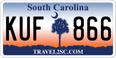 SC license plate KUF866