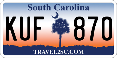 SC license plate KUF870