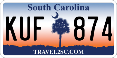 SC license plate KUF874