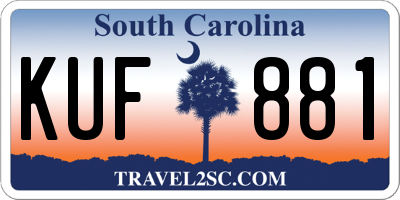 SC license plate KUF881