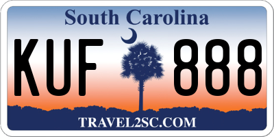 SC license plate KUF888