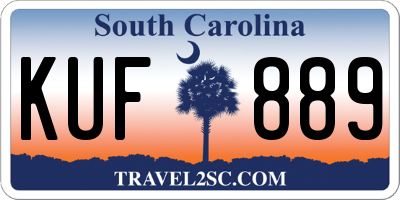 SC license plate KUF889