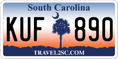SC license plate KUF890