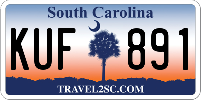 SC license plate KUF891