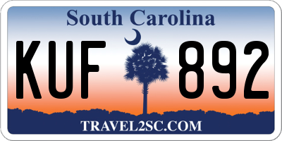 SC license plate KUF892