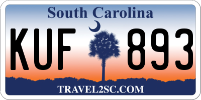 SC license plate KUF893