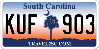 SC license plate KUF903