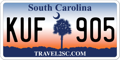 SC license plate KUF905