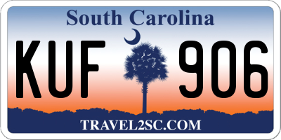 SC license plate KUF906