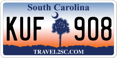 SC license plate KUF908
