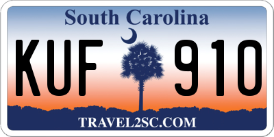 SC license plate KUF910