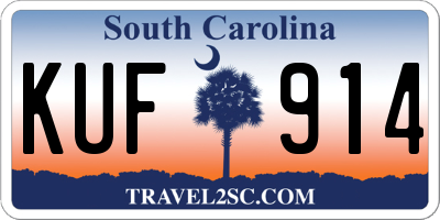 SC license plate KUF914