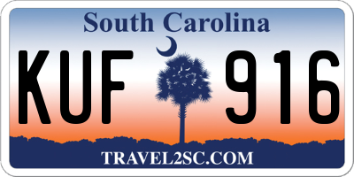 SC license plate KUF916