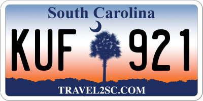 SC license plate KUF921