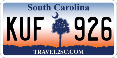 SC license plate KUF926