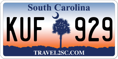 SC license plate KUF929