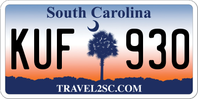 SC license plate KUF930
