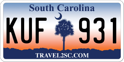 SC license plate KUF931