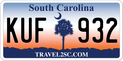 SC license plate KUF932