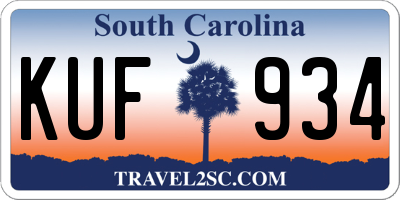 SC license plate KUF934