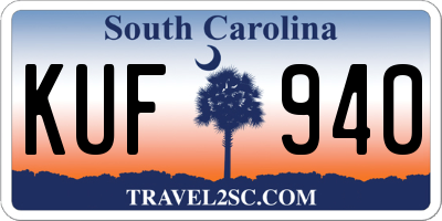 SC license plate KUF940