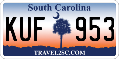 SC license plate KUF953