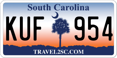 SC license plate KUF954