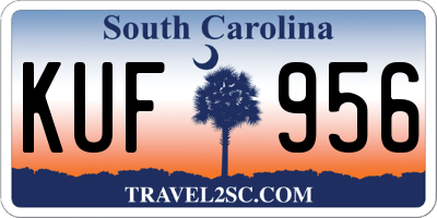 SC license plate KUF956