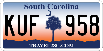 SC license plate KUF958