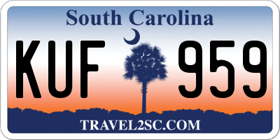 SC license plate KUF959