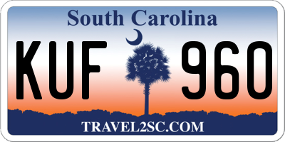SC license plate KUF960
