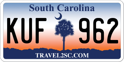 SC license plate KUF962