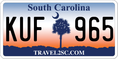 SC license plate KUF965