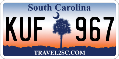 SC license plate KUF967