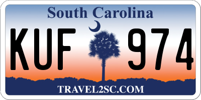 SC license plate KUF974