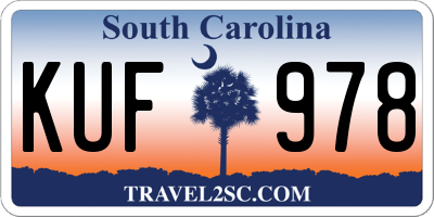 SC license plate KUF978