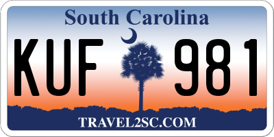 SC license plate KUF981